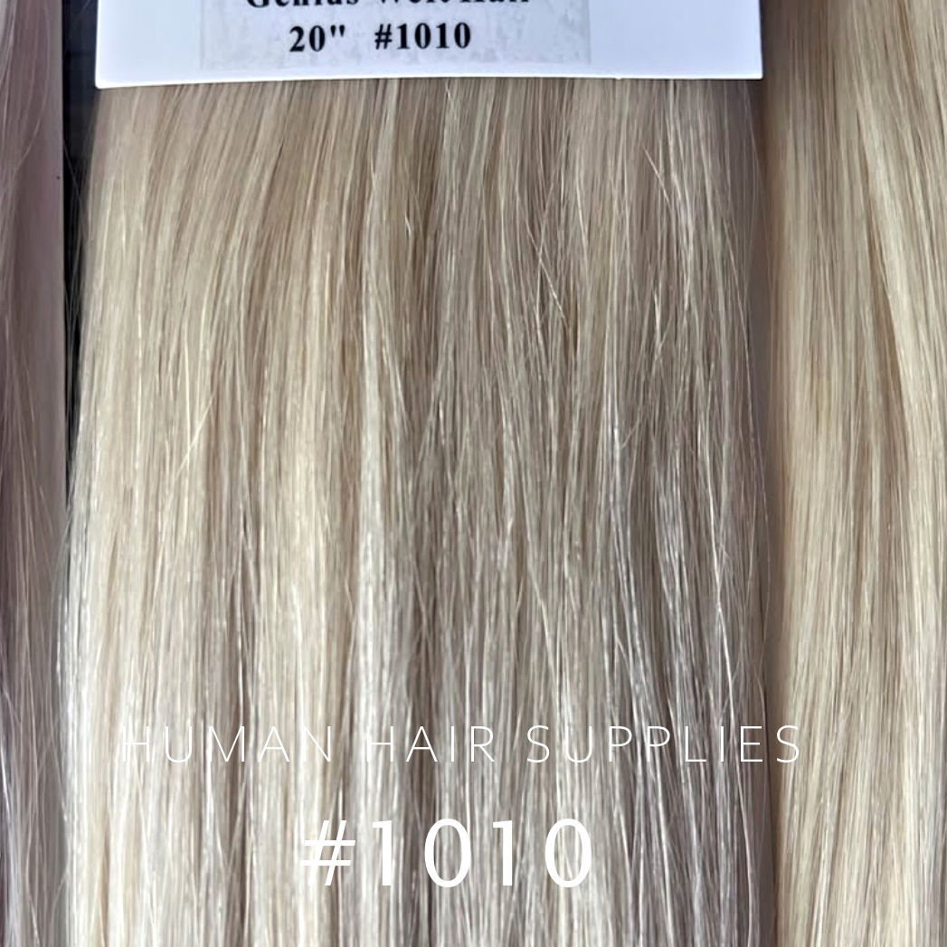Genius Weft Hair Extensions #1010 Light Beige Blonde