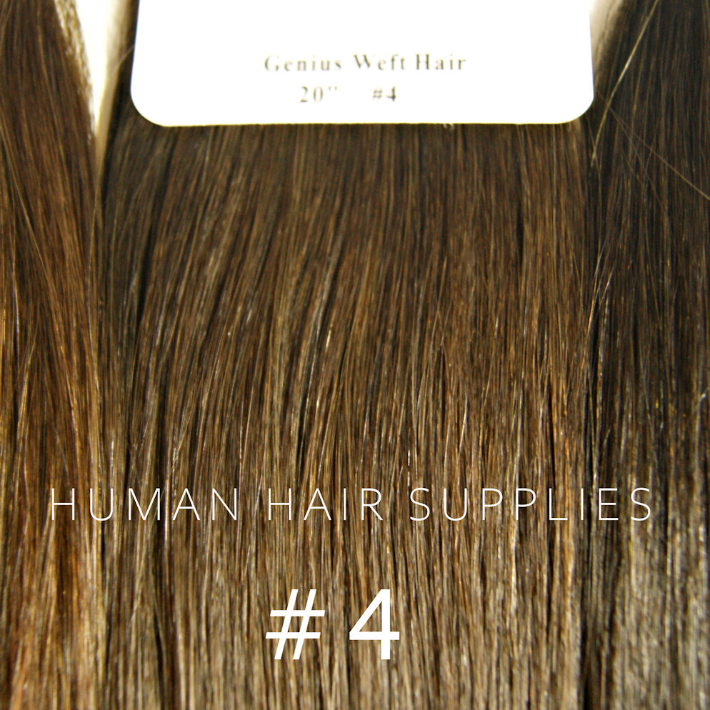Genius Weft Hair Extensions #4 Medium Brown