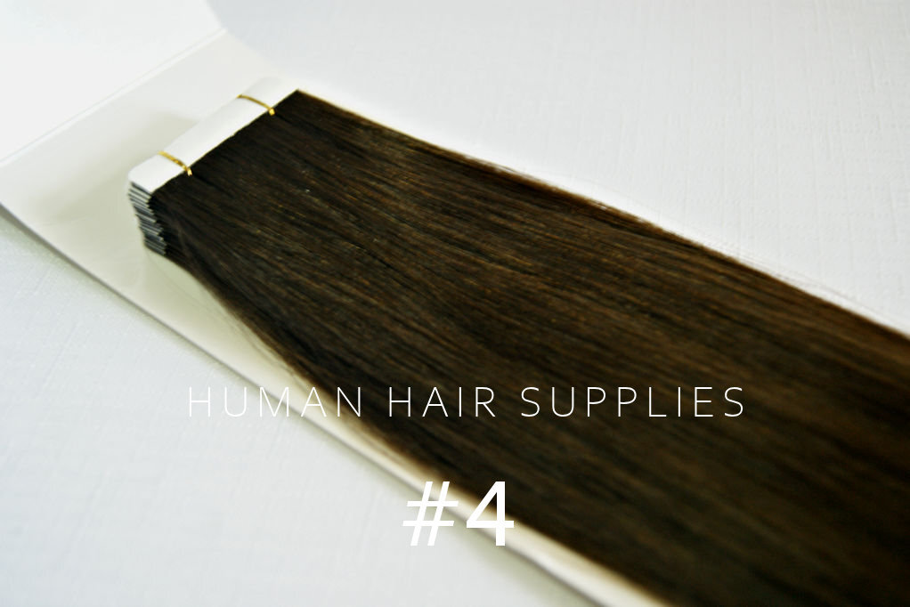 Tape Hair Extensions #4 Medium Brown