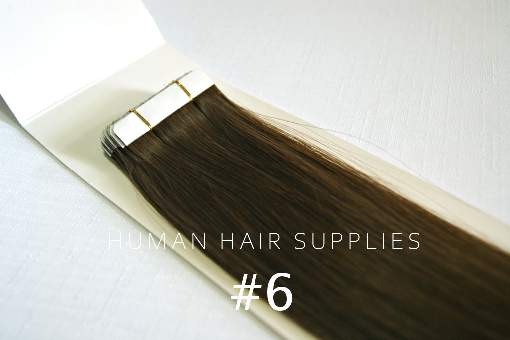 Tape Hair Extensions #6 Light Brown